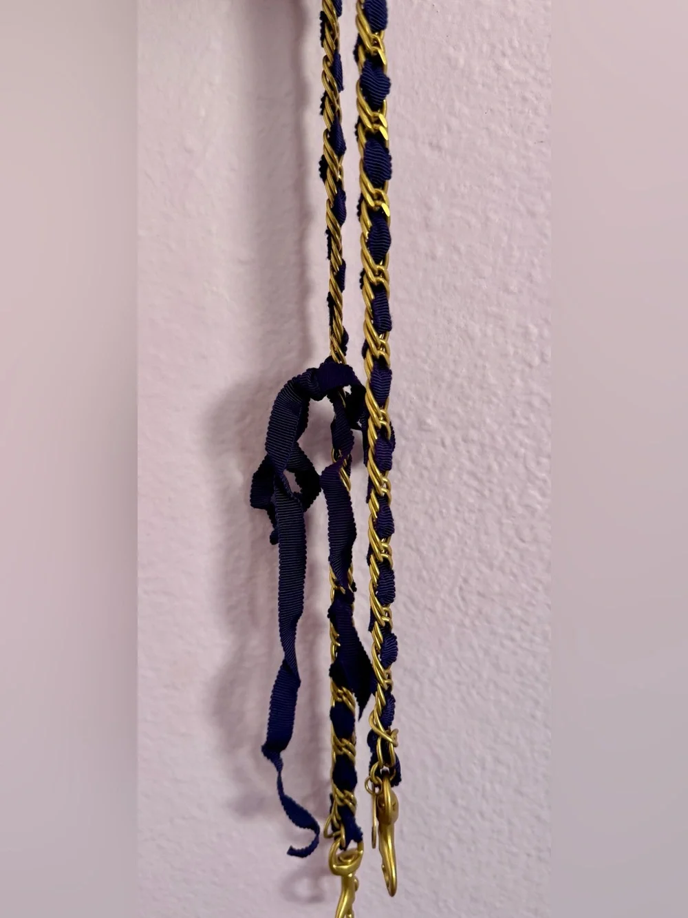 Clare V - shoulder ribbon strap in navy